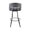 Armen Living Valerie 26" Swivel Slate Gray Faux Leather and Black Metal Bar Stool LCVLBAMBGR26 - alternate 10
